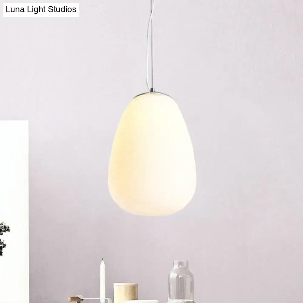 Modern chrome and opal glass pendant light kitchen island ceiling lamp