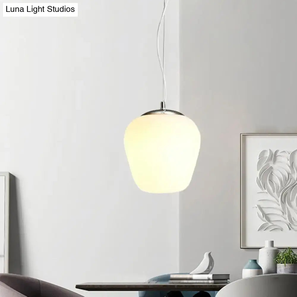 Modern chrome and opal glass pendant light kitchen island ceiling lamp