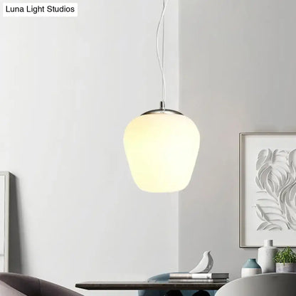 Modern chrome and opal glass pendant light kitchen island ceiling lamp