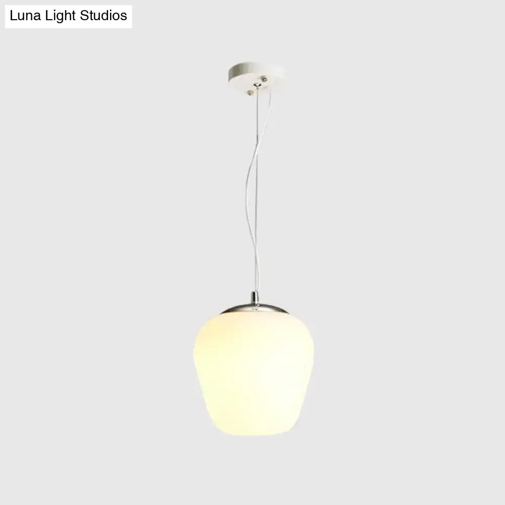 Modern chrome and opal glass pendant light kitchen island ceiling lamp