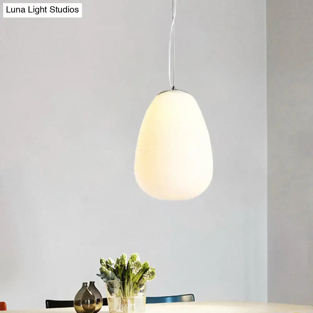 Modern chrome and opal glass pendant light kitchen island ceiling lamp