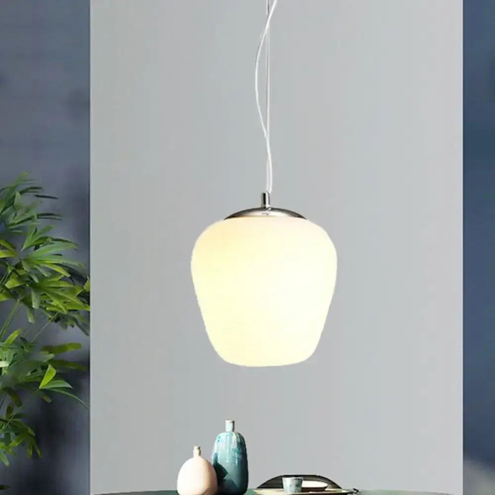 Modern chrome and opal glass pendant light kitchen island ceiling lamp