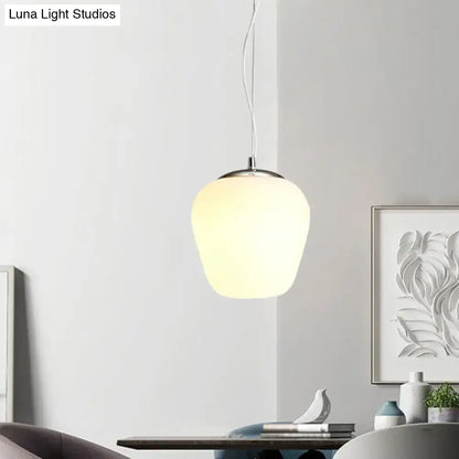 Modern chrome and opal glass pendant light kitchen island ceiling lamp