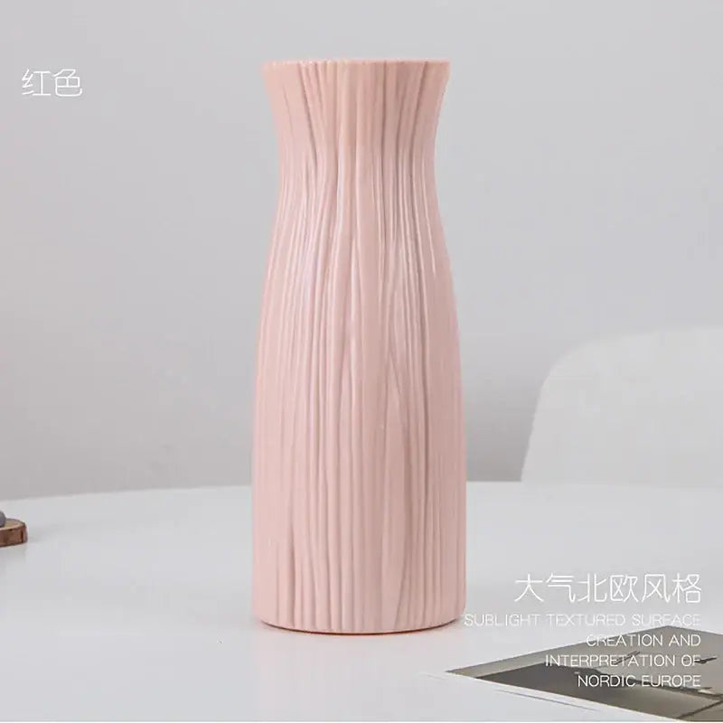 Pastel geometric plastic flower vase for living room decor