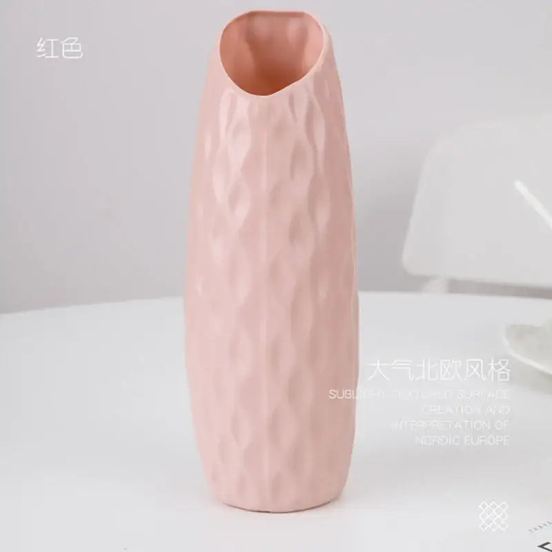Pastel geometric plastic flower vase for living room decor