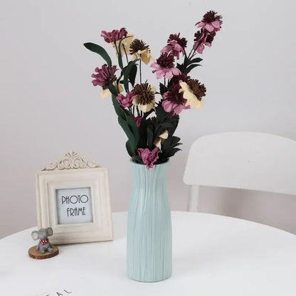 Pastel geometric plastic flower vase for living room decor
