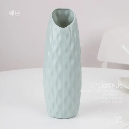 Pastel geometric plastic flower vase for living room decor