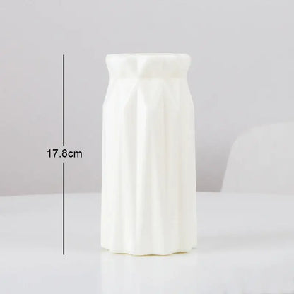 Pastel geometric plastic flower vase for living room decor