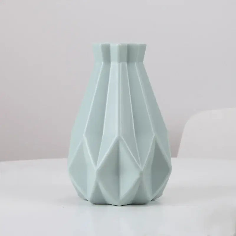 Pastel geometric plastic flower vase for living room decor