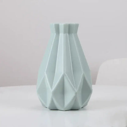 Pastel geometric plastic flower vase for living room decor