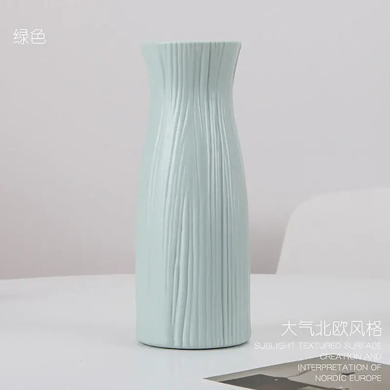 Pastel geometric plastic flower vase for living room decor