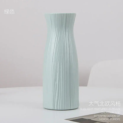 Pastel geometric plastic flower vase for living room decor