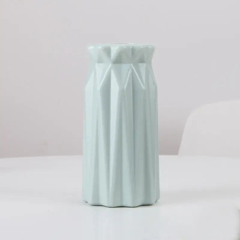 Pastel geometric plastic flower vase for living room decor
