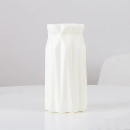Pastel geometric plastic flower vase for living room decor