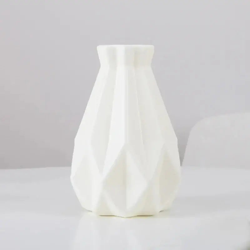 Pastel geometric plastic flower vase for living room decor