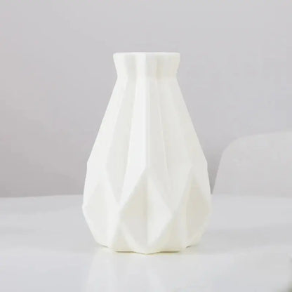 Pastel geometric plastic flower vase for living room decor