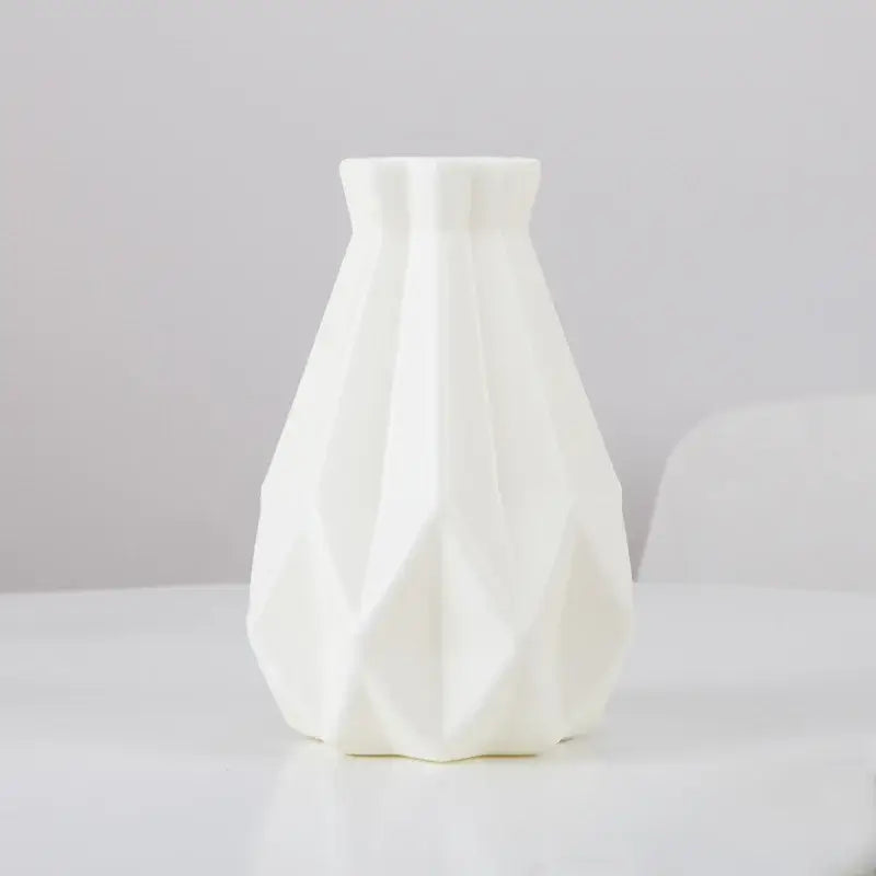 Pastel geometric plastic flower vase for living room decor