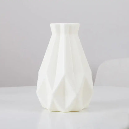 Pastel geometric plastic flower vase for living room decor