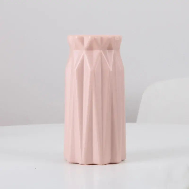 Pastel geometric plastic flower vase for living room decor
