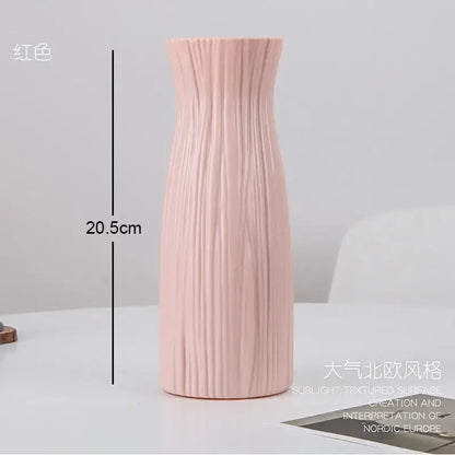 Pastel geometric plastic flower vase for living room decor