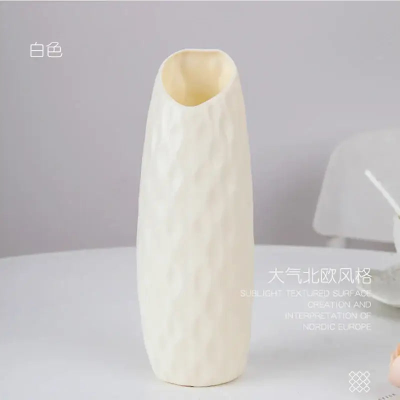 Pastel geometric plastic flower vase for living room decor