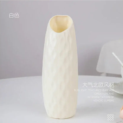 Pastel geometric plastic flower vase for living room decor