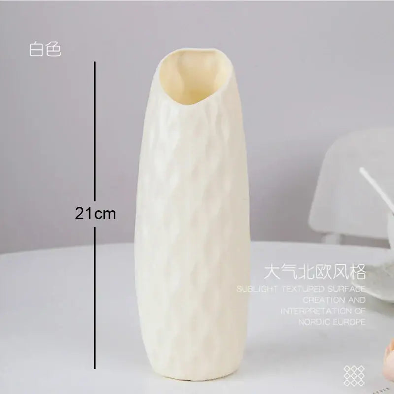 Pastel geometric plastic flower vase for living room decor