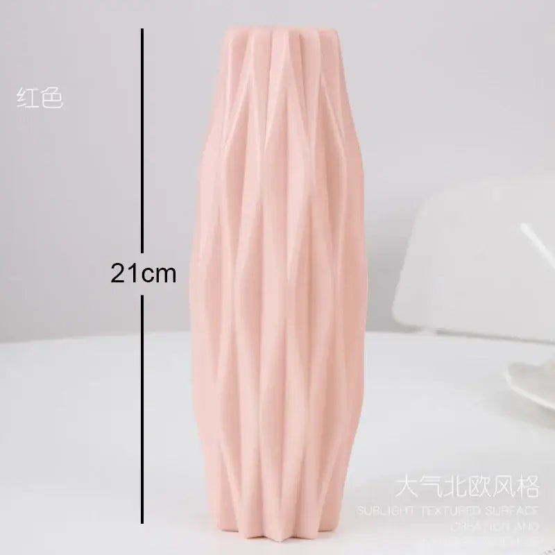 Pastel geometric plastic flower vase for living room decor