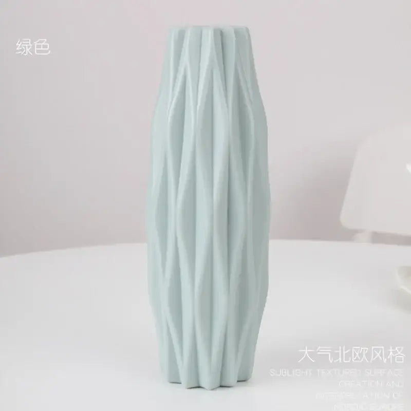 Pastel geometric plastic flower vase for living room decor