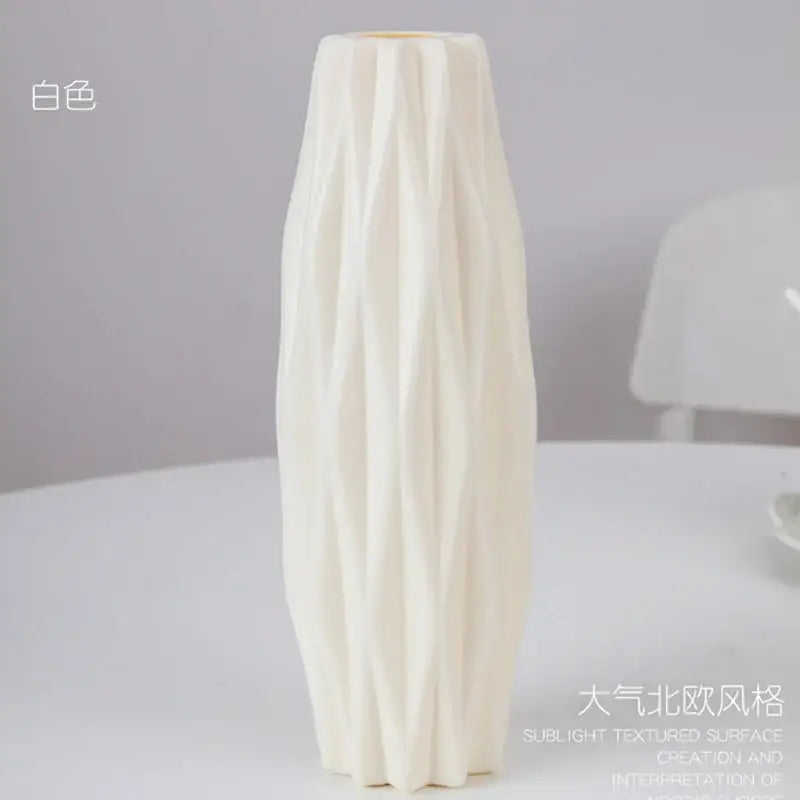Pastel geometric plastic flower vase for living room decor
