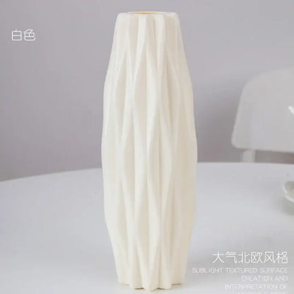 Pastel geometric plastic flower vase for living room decor