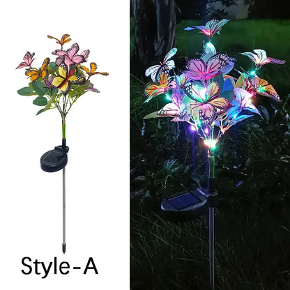 Pink & yellow sunflower solar garden lights garden decor