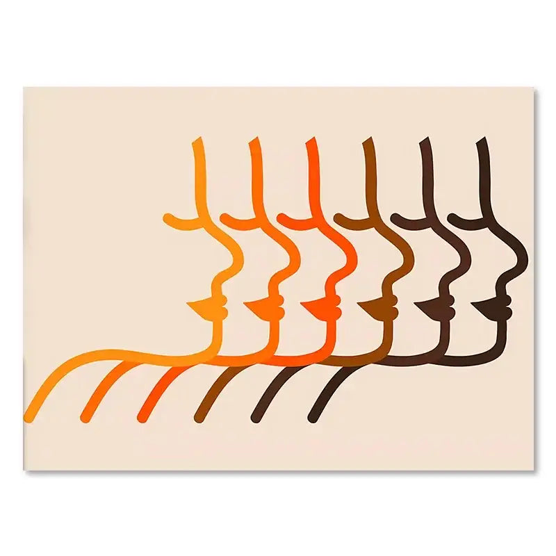 Retro sunset stripes art prints living room wall decor
