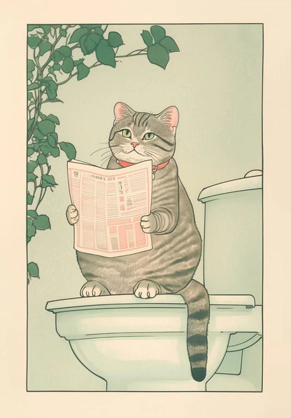 DecorBites™ Tabby Cat in Bathtub Canvas Wall Art
