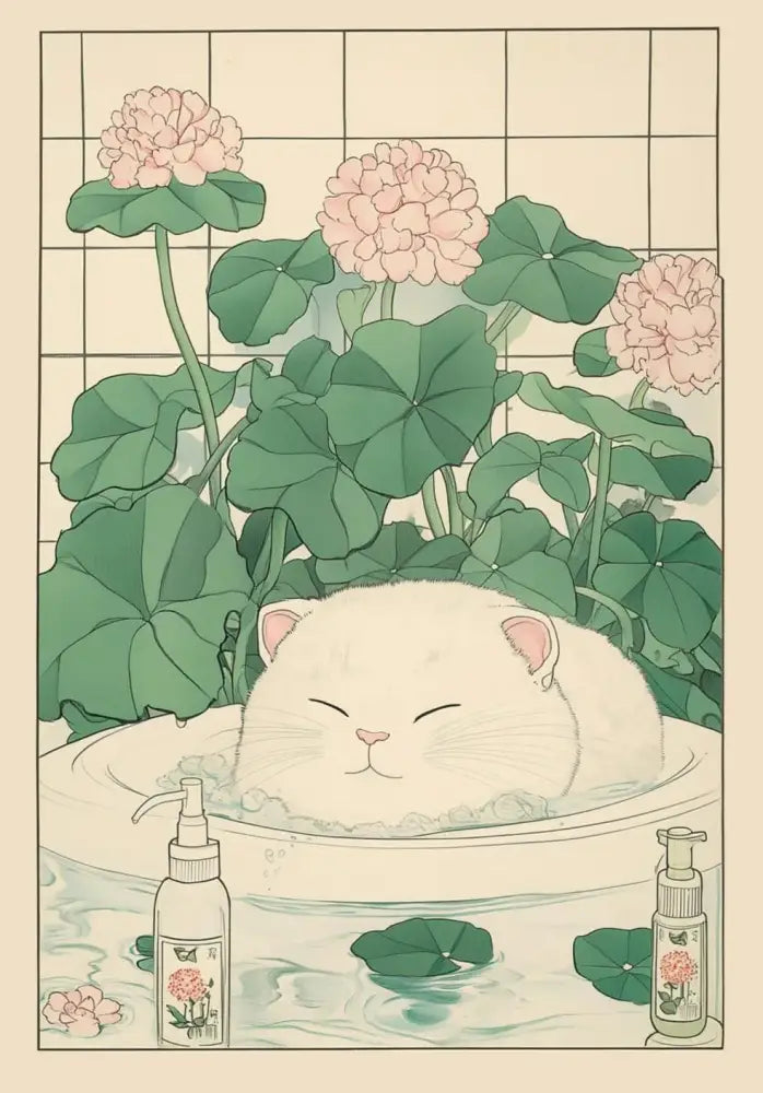 Vintage pastel tabby cat wall art set of 12 bathroom decor