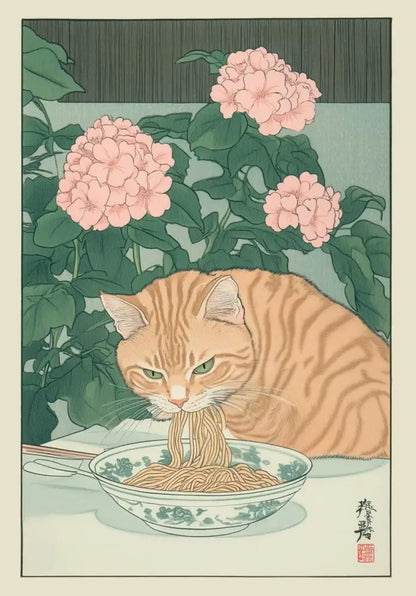 Vintage pastel tabby cat wall art set of 12 bathroom decor