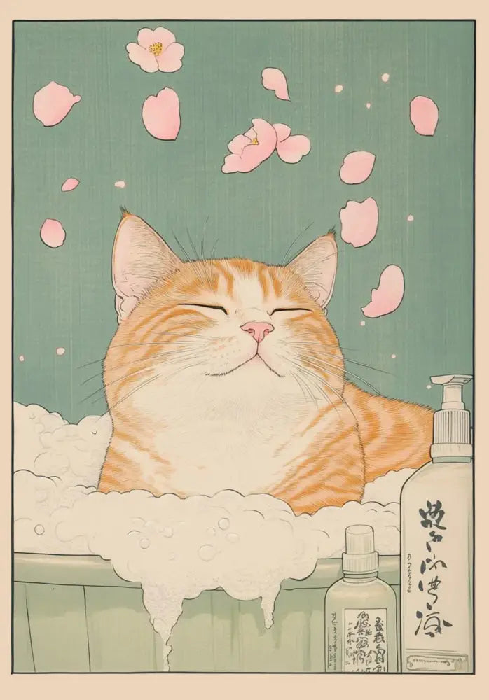 Vintage pastel tabby cat wall art set of 12 bathroom decor