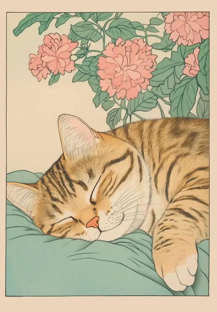 Vintage pastel tabby cat wall art set of 12 bathroom decor