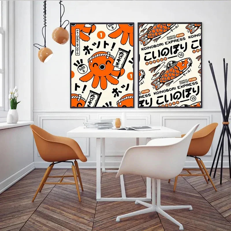 DecorBites™ "Takoyaki Ramen Canvas Wall Art Decor"