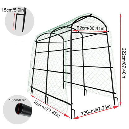 Tall black metal arched garden plant trellis garden decor