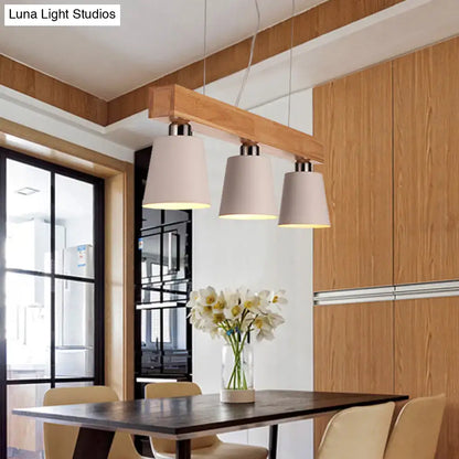 Modern wood and black 3 light dining room pendant e26 e27 base