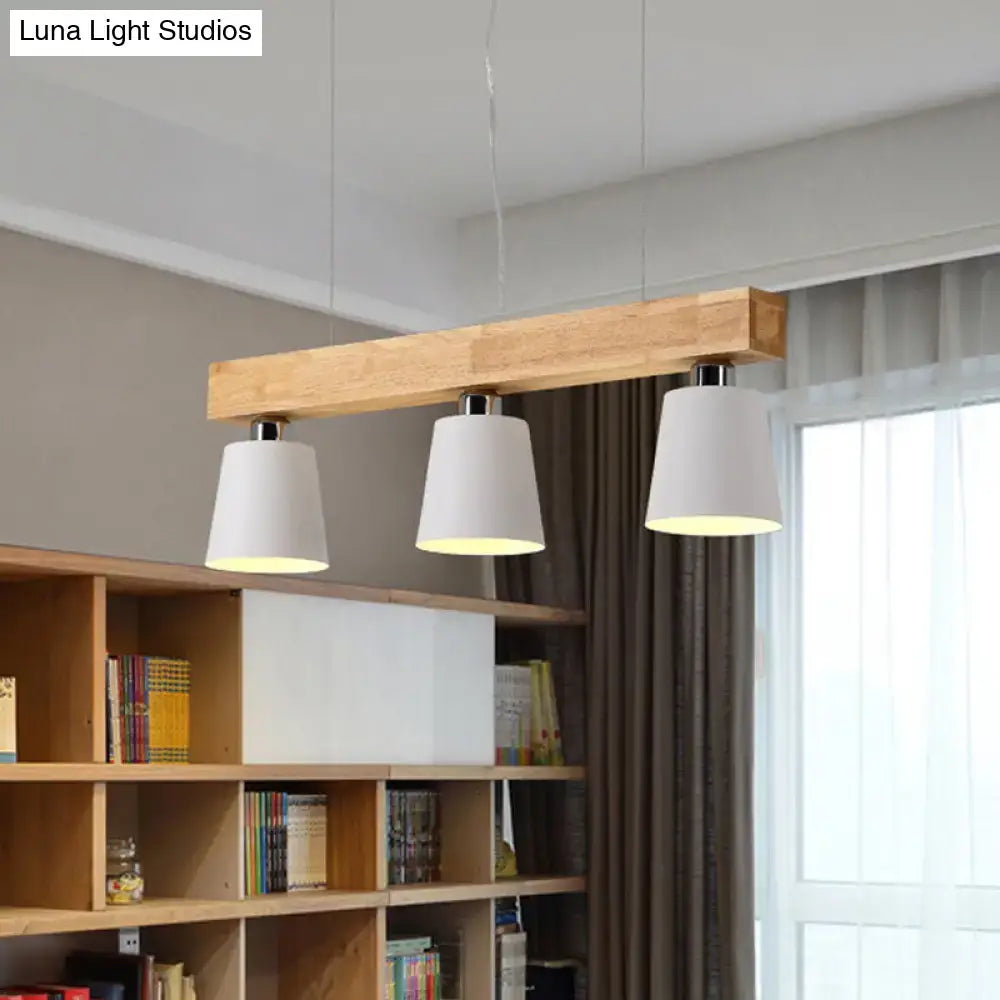 Modern wood and black 3 light dining room pendant e26 e27 base