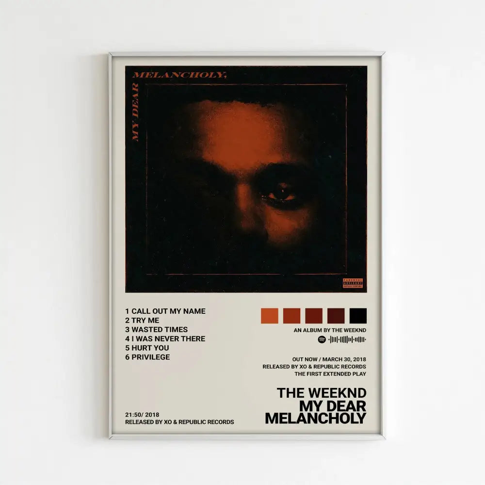 Minimalist the weeknd music album posters bedroom home decor
