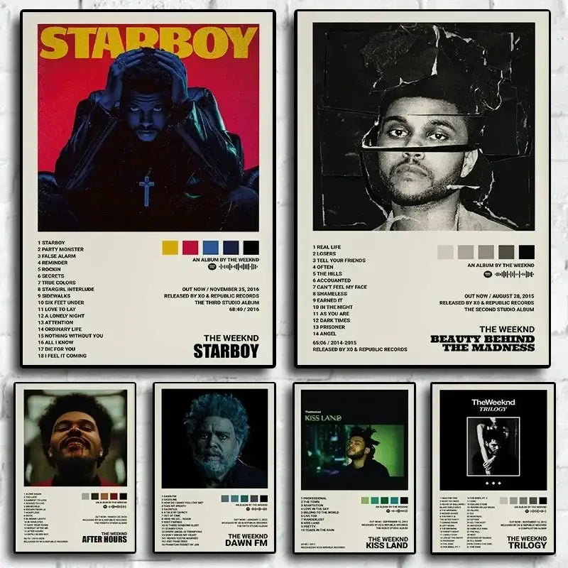 Minimalist the weeknd music album posters bedroom home decor