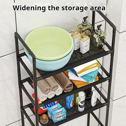 Modern black metal 3 tier toilet storage rack bathroom organizer