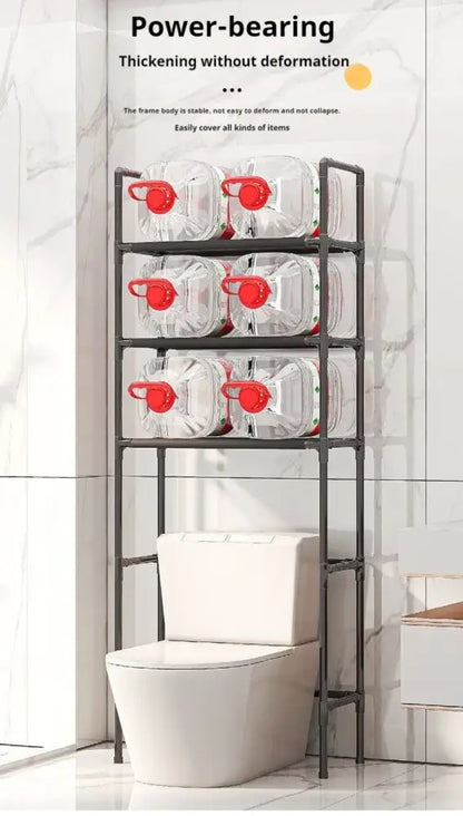 Modern black metal 3 tier toilet storage rack bathroom organizer