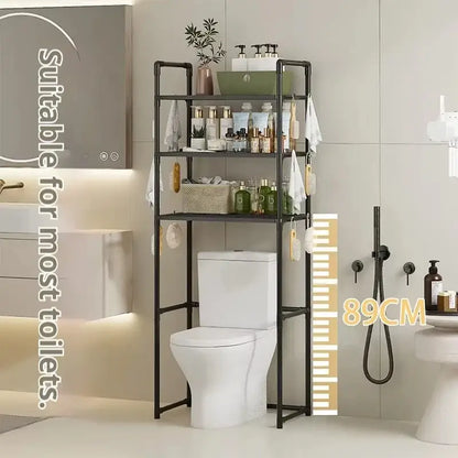 Modern black metal 3 tier toilet storage rack bathroom organizer