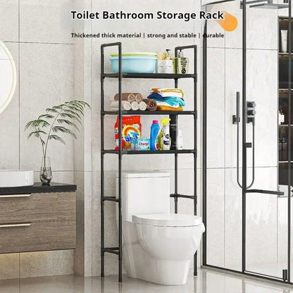 Modern black metal 3 tier toilet storage rack bathroom organizer