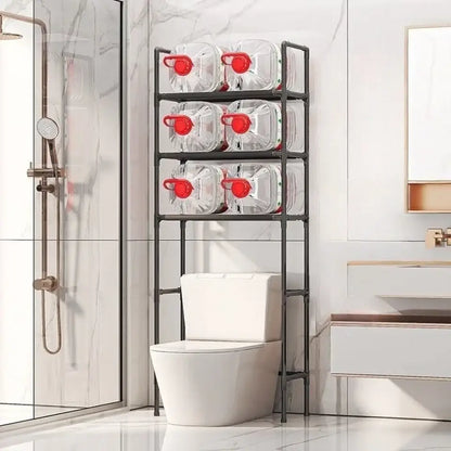 Modern black metal 3 tier toilet storage rack bathroom organizer