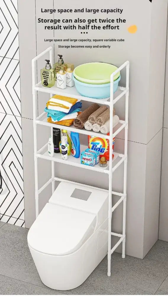Modern black metal 3 tier toilet storage rack bathroom organizer